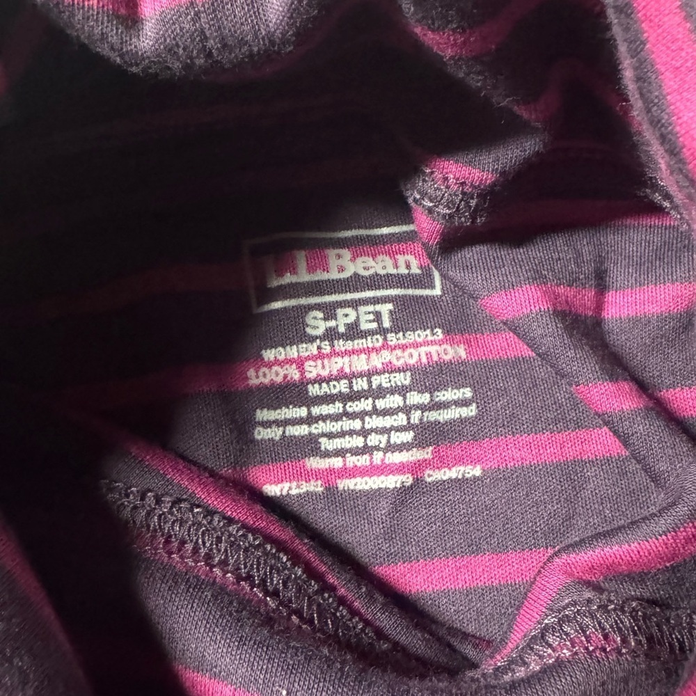 L.L. Bean purple striped turtleneck. Women’s Petite Small - Picture 3 of 7